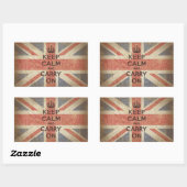Keep Calm and Carry Onとイギリス国旗 長方形シール (シート)