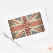 Keep Calm and Carry Onとイギリス国旗 長方形シール (封筒)