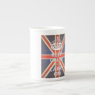 Keep Calm and Carry Onのイギリス英国国旗 ボーンチャイナマグカップ