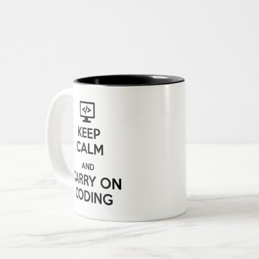 Keep Calm and Carry Onのコーディング ツートーンマグカップ (正面左)