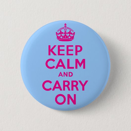 Keep Calm and Carry Onのショッキングピンク。 最も最高のな価格! 缶バッジ (正面)
