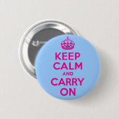Keep Calm and Carry Onのショッキングピンク。 最も最高のな価格! 缶バッジ (正面&裏面)