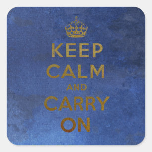 Keep Calm and Carry Onのステッカー スクエアシール