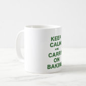 Keep Calm and Carry Onのベーキング コーヒーマグカップ (正面左)