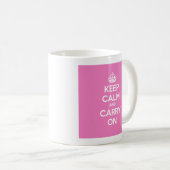 Keep Calm and Carry Onのマグ-ピンク コーヒーマグカップ (正面右)