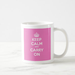Keep Calm and Carry Onのマグ-ピンク コーヒーマグカップ
