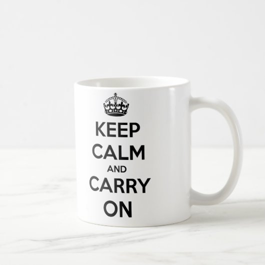 Keep Calm and Carry Onのマグ(白黒) コーヒーマグカップ (右)