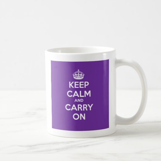Keep Calm and Carry Onのマグ-紫色 コーヒーマグカップ (右)