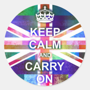 Keep Calm and Carry Onのモダンなデザイン ラウンドシール