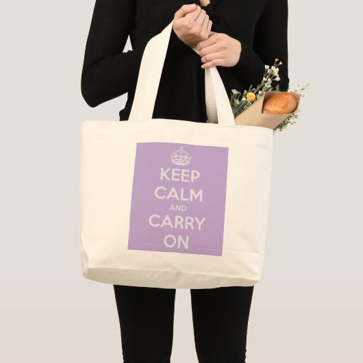 Keep Calm and Carry Onのラベンダーのジャンボトートバック ラージトートバッグ (正面(商品))
