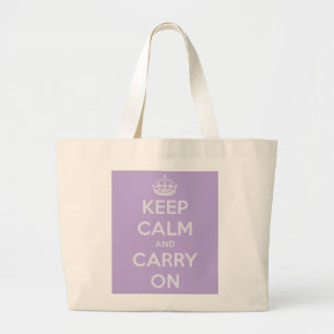 Keep Calm and Carry Onのラベンダーのジャンボトートバック ラージトートバッグ