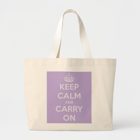 Keep Calm and Carry Onのラベンダーのジャンボトートバック ラージトートバッグ (正面)