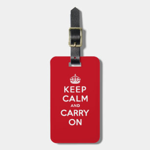 Keep Calm and Carry Onのロンドンの赤 ラゲッジタグ