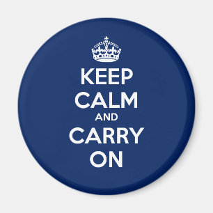 Keep Calm and Carry Onの円の磁石- Dkの青 マグネット