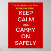 Keep Calm and Carry Onの安全衛生標識 ポスター (正面)