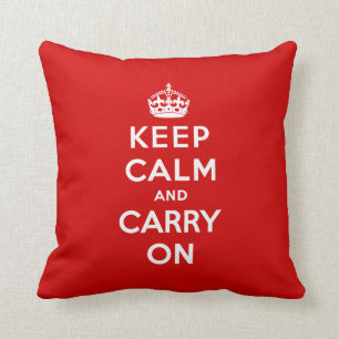 Keep Calm and Carry Onの枕-赤 クッション
