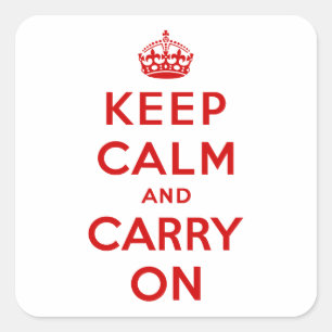 Keep Calm and Carry Onの正方形のステッカー スクエアシール