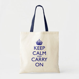 Keep Calm and Carry Onの濃紺の文字 トートバッグ