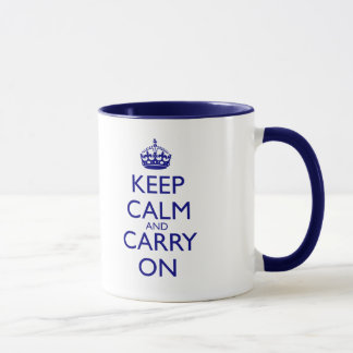 Keep Calm and Carry Onの濃紺の文字 マグカップ