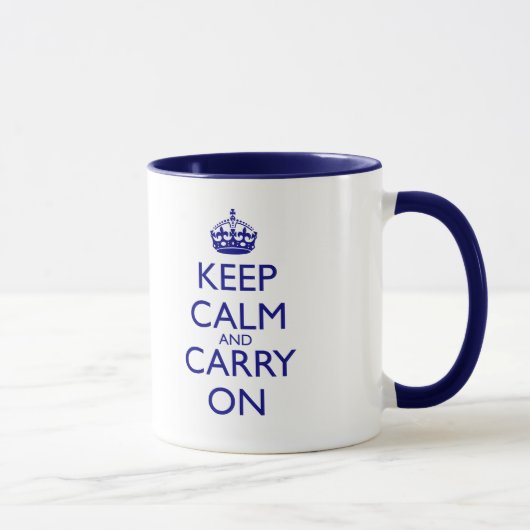 Keep Calm and Carry Onの濃紺の文字 マグカップ (右)