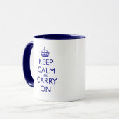 Keep Calm and Carry Onの濃紺の文字 マグカップ (正面左)
