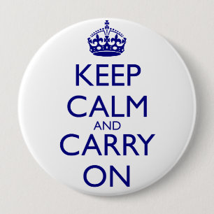 Keep Calm and Carry Onの濃紺の文字 缶バッジ