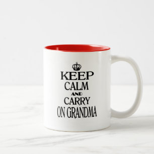 Keep Calm and Carry Onの祖母 ツートーンマグカップ