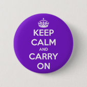 Keep Calm and Carry Onの紫色 缶バッジ (正面)