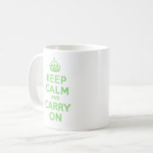 Keep Calm and Carry Onの緑の最も最高のな価格のカスタム コーヒーマグカップ (正面左)