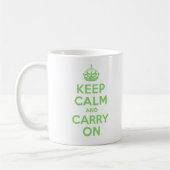 Keep Calm and Carry Onの緑の最も最高のな価格のカスタム コーヒーマグカップ (左)