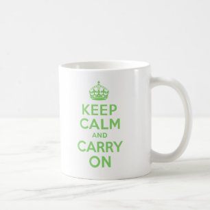 Keep Calm and Carry Onの緑の最も最高のな価格のカスタム コーヒーマグカップ