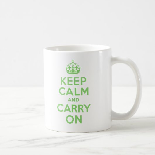 Keep Calm and Carry Onの緑の最も最高のな価格のカスタム コーヒーマグカップ (右)