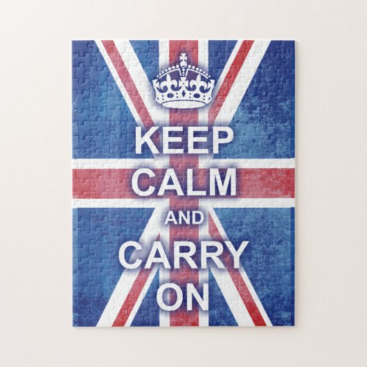 Keep Calm and Carry Onの英国国旗 ジグソーパズル (縦)