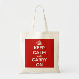 Keep Calm and Carry Onの赤く再使用可能なトート トートバッグ