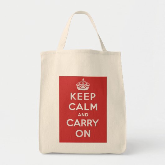 Keep Calm and Carry Onの食料雑貨のトート トートバッグ (正面)