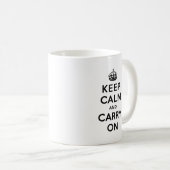 Keep Calm and Carry Onの黒い文字 コーヒーマグカップ (正面右)