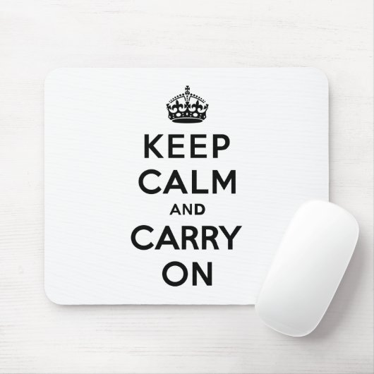 Keep Calm and Carry Onの黒い文字 マウスパッド (マウス)
