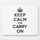 Keep Calm and Carry Onの黒い文字 マウスパッド (正面)