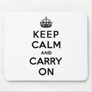 Keep Calm and Carry Onの黒い文字 マウスパッド