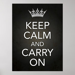 Keep Calm and Carry Onの黒のプリント ポスター