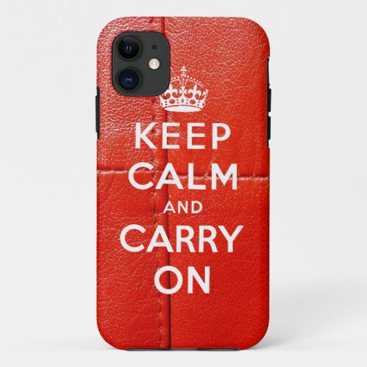Keep Calm and Carry OnのiPhone 5の場合の革プリント Case-Mate iPhoneケース (裏面)