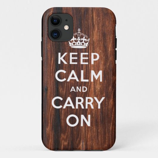 Keep Calm and Carry OnのiPhone 5の場合|の木製のプリント Case-Mate iPhoneケース (裏面)