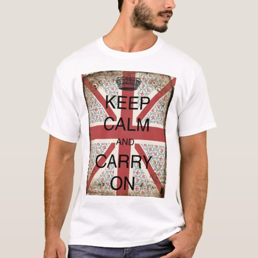 Keep Calm and Carry OnのTシャツの上の短い袖 Tシャツ (正面)