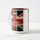 Keep Calm and Carry Onをカスタマイズ ツートーンマグカップ (正面左)