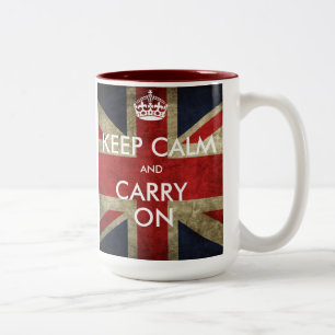 Keep Calm and Carry Onをカスタマイズ ツートーンマグカップ