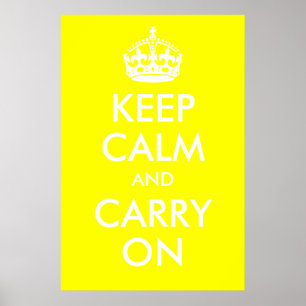Keep Calm and Carry Onイエロープリント ポスター