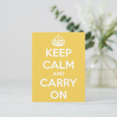 Keep Calm and Carry Onイエローポストカード ポストカード (スタンド正面)