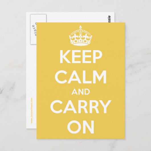 Keep Calm and Carry Onイエローポストカード ポストカード (正面/裏面)