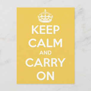 Keep Calm and Carry Onイエローポストカード ポストカード
