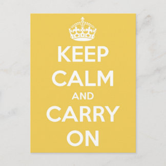Keep Calm and Carry Onイエローポストカード ポストカード